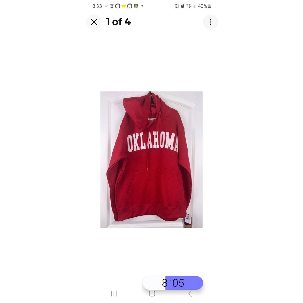 New York Popular Oklahoma Hoodie Pullover‎ Graphic Sweatshirt Medium